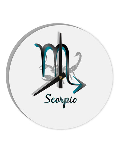 Scorpio Symbol 10 InchRound Wall Clock-Wall Clock-TooLoud-White-Davson Sales