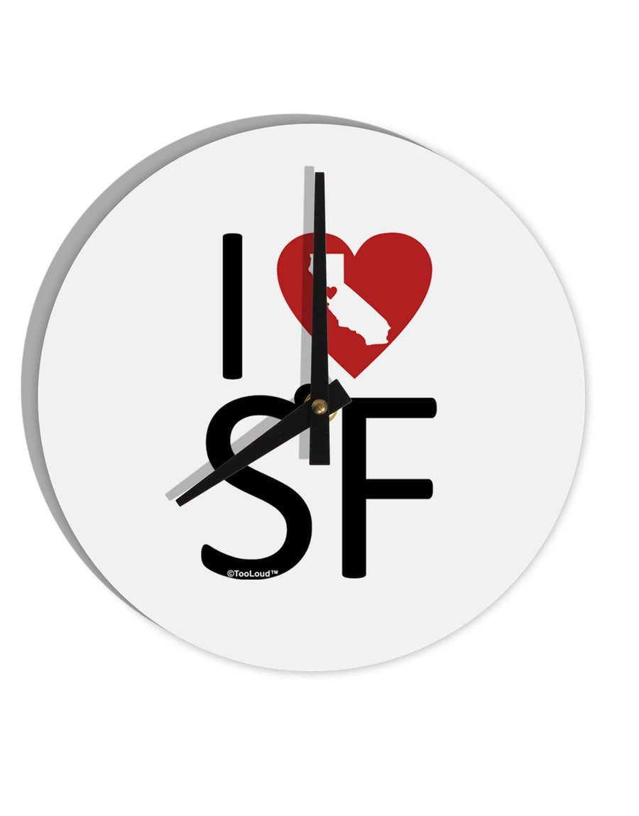 I Heart San Francisco 10 InchRound Wall Clock-Wall Clock-TooLoud-White-Davson Sales