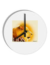 Lion Watercolor 3 Text 10 InchRound Wall Clock-Wall Clock-TooLoud-White-Davson Sales