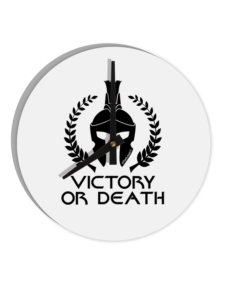 Spartan Victory Or Death 10 InchRound Wall Clock-Wall Clock-TooLoud-White-Davson Sales