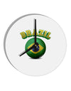 Soccer Ball Flag - Brazil 10 InchRound Wall Clock-Wall Clock-TooLoud-White-Davson Sales