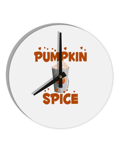 Pumpkin Spice Latte Hearts 10 InchRound Wall Clock-Wall Clock-TooLoud-White-Davson Sales