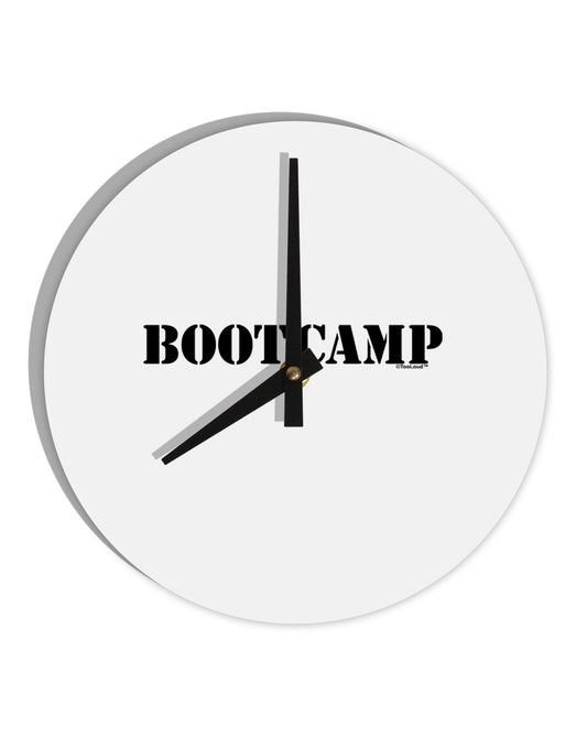 Bootcamp Military Text 10 InchRound Wall Clock-Wall Clock-TooLoud-White-Davson Sales