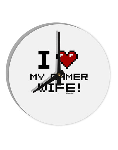 I Heart My Gamer Wife 10 InchRound Wall Clock-Wall Clock-TooLoud-White-Davson Sales