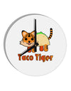 Cute Taco Tiger Text 10 InchRound Wall Clock-Wall Clock-TooLoud-White-Davson Sales