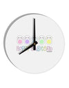 Cute Pastel Bunnies - Hoppy Easter 10 InchRound Wall Clock by TooLoud-Wall Clock-TooLoud-White-Davson Sales