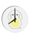 Cute Bunny with Floppy Ears - Yellow 10 InchRound Wall Clock by TooLoud-Wall Clock-TooLoud-White-Davson Sales