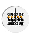 Five Cats - Cinco de Meow 10 InchRound Wall Clock by TooLoud-Wall Clock-TooLoud-White-Davson Sales