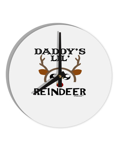 Daddy's Lil Reindeer Boy 10 InchRound Wall Clock-Wall Clock-TooLoud-White-Davson Sales