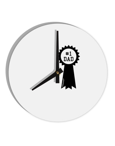 Number One Dad Award Ribbon 10 InchRound Wall Clock-Wall Clock-TooLoud-White-Davson Sales