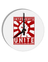 Introverts Unite Funny 10 InchRound Wall Clock by TooLoud-Wall Clock-TooLoud-White-Davson Sales