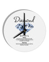 Birthstone Diamond 10 InchRound Wall Clock by TooLoud-Wall Clock-TooLoud-White-Davson Sales