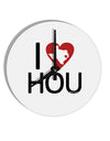 I Heart Houston 10 InchRound Wall Clock-Wall Clock-TooLoud-White-Davson Sales