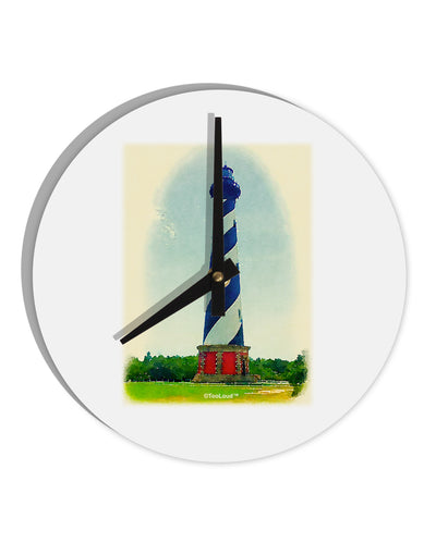 Watercolor Lighthouse 1 10 InchRound Wall Clock-Wall Clock-TooLoud-White-Davson Sales