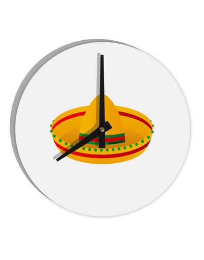 Sombrero Design 10 InchRound Wall Clock by TooLoud-Wall Clock-TooLoud-White-Davson Sales