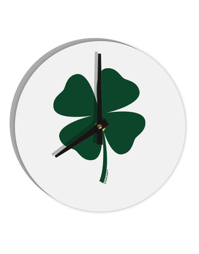 Lucky Four Leaf Clover St Patricks Day 10 InchRound Wall Clock-Wall Clock-TooLoud-White-Davson Sales