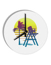 LA Beach Silhouette Letters 10 InchRound Wall Clock-Wall Clock-TooLoud-White-Davson Sales