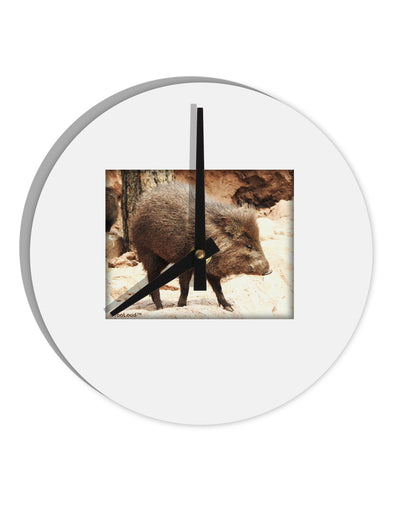 Little Javelina 10 InchRound Wall Clock-Wall Clock-TooLoud-White-Davson Sales