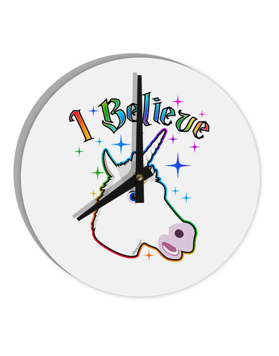 I Believe in Unicorns 10 InchRound Wall Clock-Wall Clock-TooLoud-White-Davson Sales