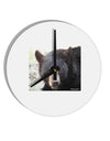 Staring Black Bear 10 InchRound Wall Clock-Wall Clock-TooLoud-White-Davson Sales