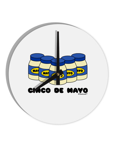 Cinco de Mayo - 5 Mayo Jars 10 InchRound Wall Clock by TooLoud-Wall Clock-TooLoud-White-Davson Sales