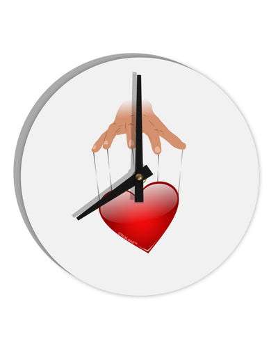 Heart on Puppet Strings 10 InchRound Wall Clock-Wall Clock-TooLoud-White-Davson Sales