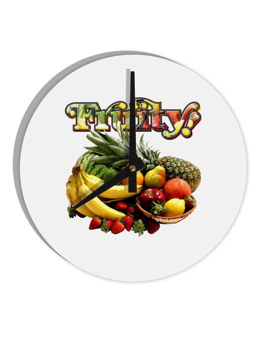 Fruity Fruit Basket 2 10 InchRound Wall Clock-Wall Clock-TooLoud-White-Davson Sales