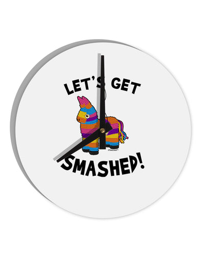 Let's Get Smashed Pinata 10 InchRound Wall Clock-Wall Clock-TooLoud-White-Davson Sales