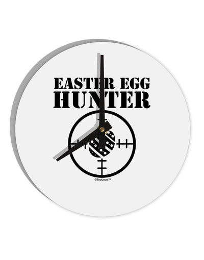 Easter Egg Hunter Black and White 10 InchRound Wall Clock by TooLoud-Wall Clock-TooLoud-White-Davson Sales