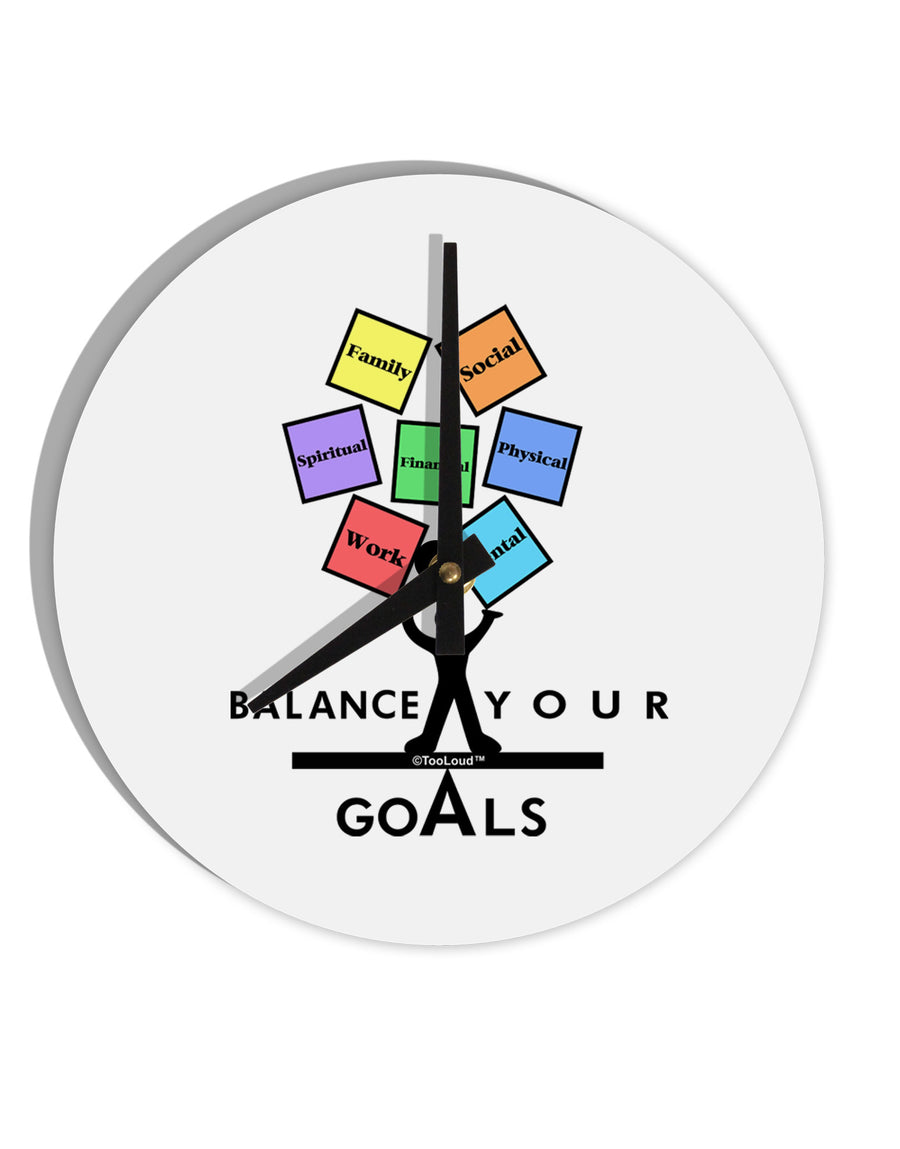 Balance Your Goals 10 InchRound Wall Clock-Wall Clock-TooLoud-White-Davson Sales