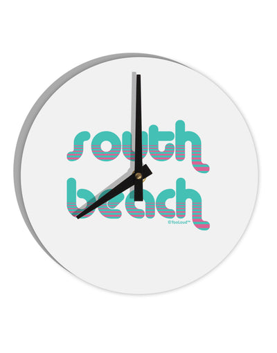 South Beach Color Scheme Design 10 InchRound Wall Clock by TooLoud-Wall Clock-TooLoud-White-Davson Sales