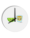 Cute Tequila Shot and Lime Wedge 10 InchRound Wall Clock by TooLoud-Wall Clock-TooLoud-White-Davson Sales