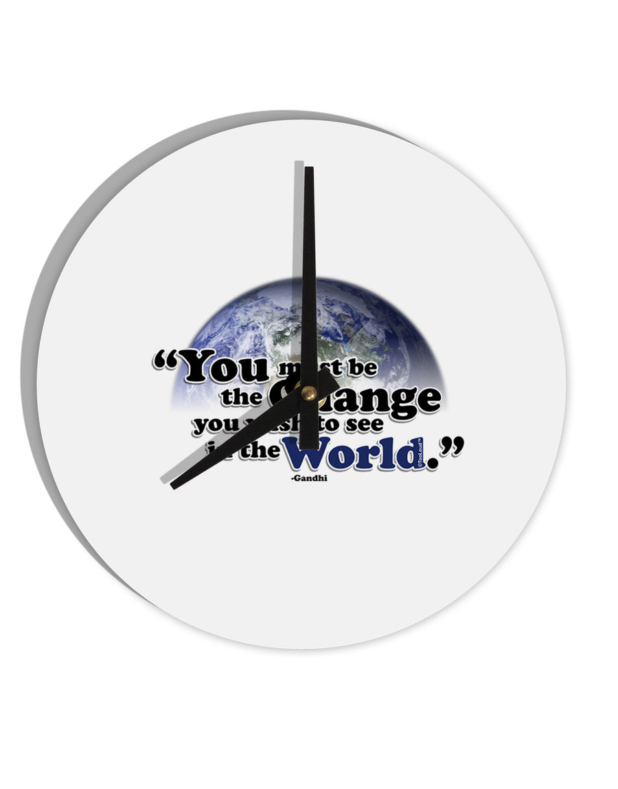 Change In The World Gandhi 10 InchRound Wall Clock-Wall Clock-TooLoud-White-Davson Sales