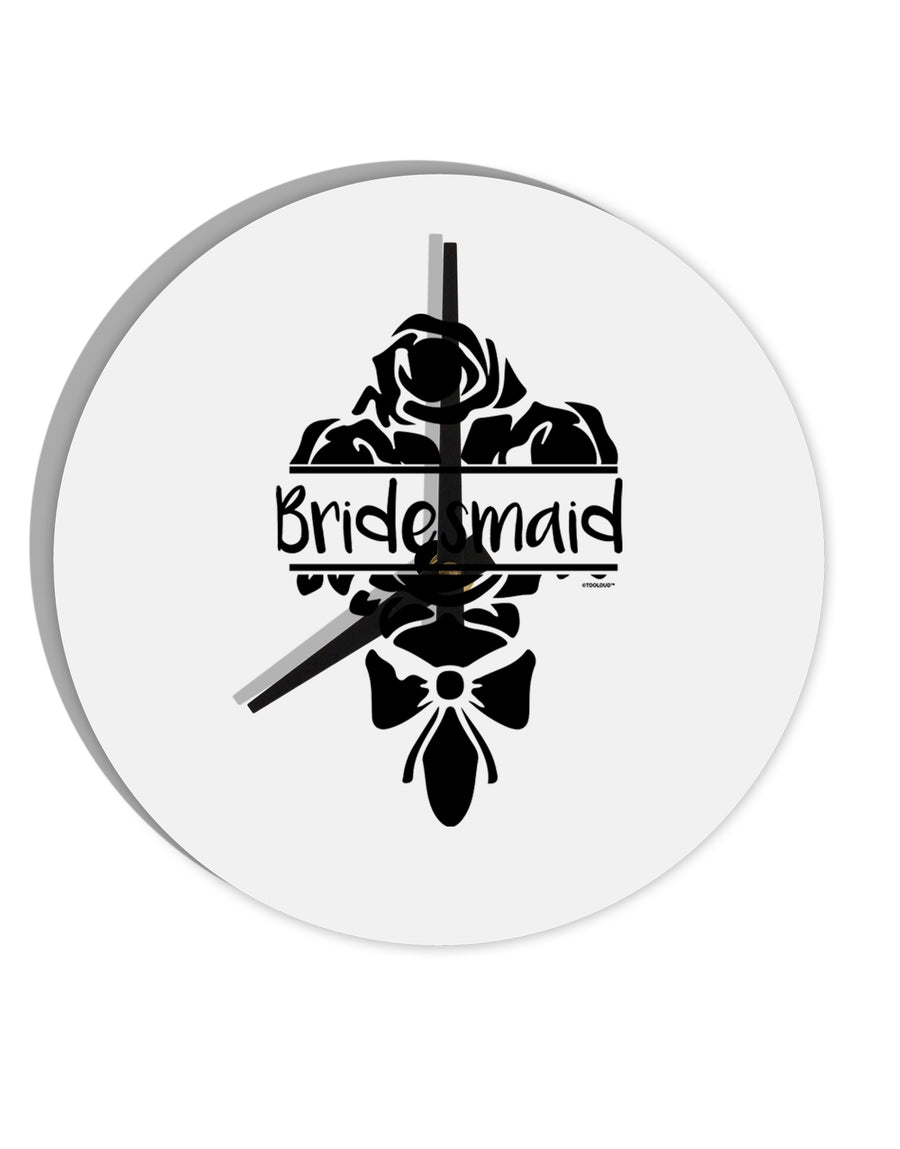 TooLoud Bridesmaid Bouquet Silhouette 10 Inch Round Wall Clock-Wall Clock-TooLoud-Davson Sales
