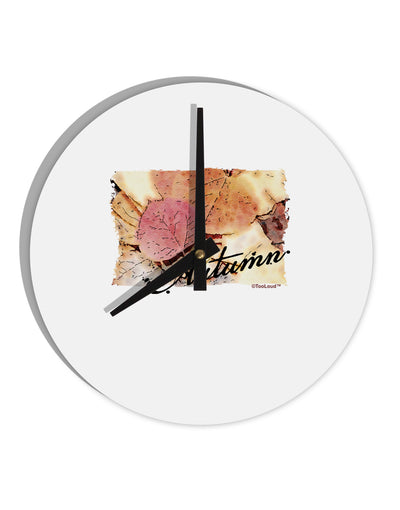 Colorado - Autumn WaterColor Text 10 InchRound Wall Clock-Wall Clock-TooLoud-White-Davson Sales