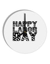 Happy Labor Day Text 10 InchRound Wall Clock-Wall Clock-TooLoud-White-Davson Sales