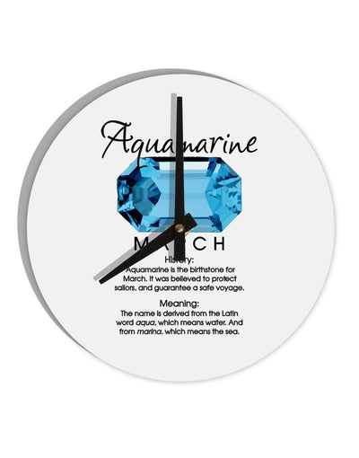 Birthstone Aquamarine 10 InchRound Wall Clock by TooLoud-Wall Clock-TooLoud-White-Davson Sales