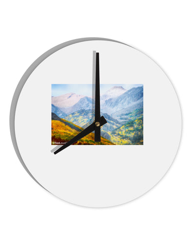 Colorado Fog Mountains 10 InchRound Wall Clock-Wall Clock-TooLoud-White-Davson Sales