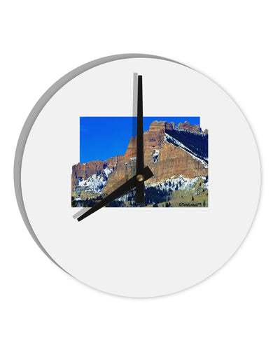 Colorado Snowy Mountains Cutout 10 InchRound Wall Clock-Wall Clock-TooLoud-White-Davson Sales