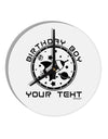 Personalized Birthday Boy Space with Customizable Name 10 InchRound Wall Clock-Wall Clock-TooLoud-White-Davson Sales