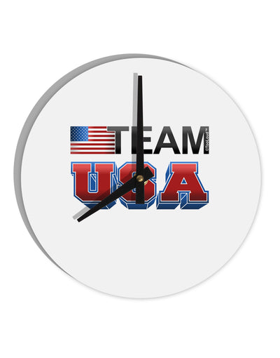 Sporty Team USA 10 InchRound Wall Clock-Wall Clock-TooLoud-White-Davson Sales