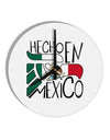 Hecho en Mexico Design - Mexican Flag 10 InchRound Wall Clock by TooLoud-Wall Clock-TooLoud-White-Davson Sales