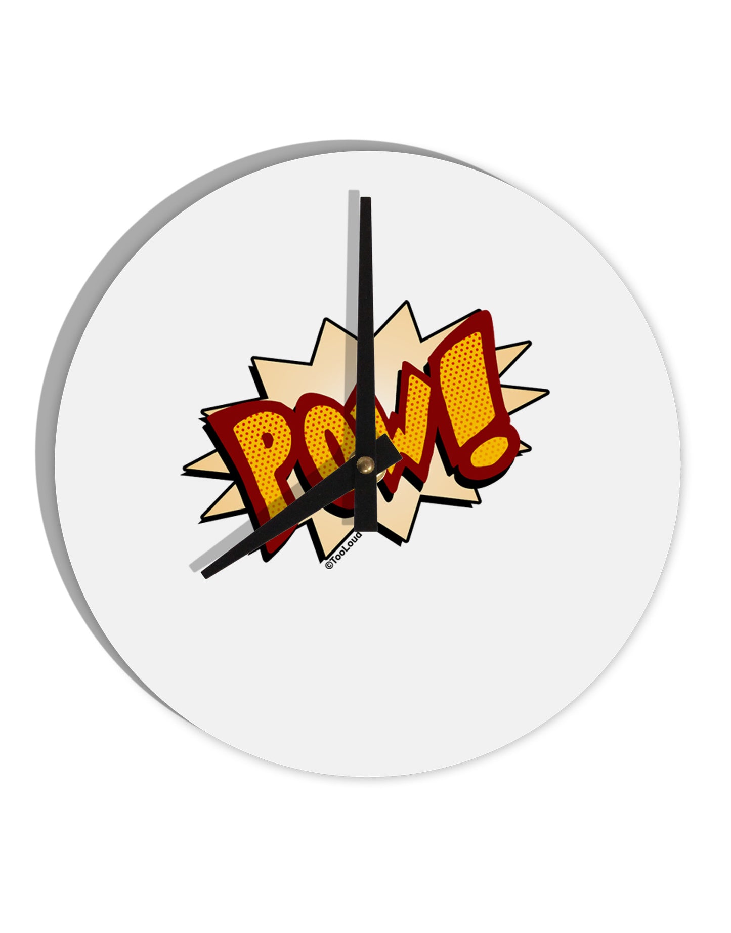 Onomatopoeia POW 10 InchRound Wall Clock-Wall Clock-TooLoud-White-Davson Sales