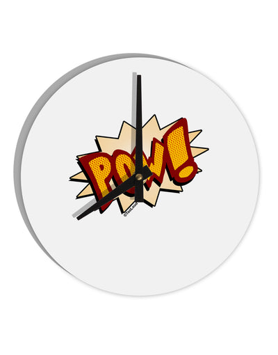 Onomatopoeia POW 10 InchRound Wall Clock-Wall Clock-TooLoud-White-Davson Sales