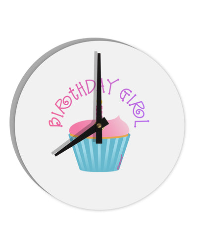 Birthday Girl - Candle Cupcake 10 InchRound Wall Clock by TooLoud-Wall Clock-TooLoud-White-Davson Sales