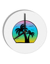 Palm Trees Silhouette - Beach Sunset Design 10 InchRound Wall Clock-Wall Clock-TooLoud-White-Davson Sales