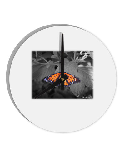 Monarch Butterfly Photo 10 InchRound Wall Clock-Wall Clock-TooLoud-White-Davson Sales