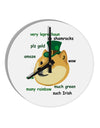 St Patricks Day Leprechaun Doge 10 InchRound Wall Clock-Wall Clock-TooLoud-White-Davson Sales