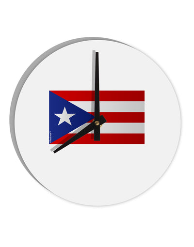 Puerto Rico Flag 10 InchRound Wall Clock-Wall Clock-TooLoud-White-Davson Sales