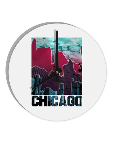 Chicago Abstract 2 10 InchRound Wall Clock-Wall Clock-TooLoud-White-Davson Sales